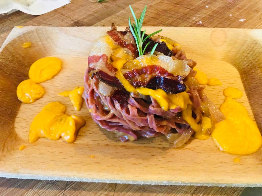 Tagliatelle Rape rosse Zucca, Guanciale e il Pecorino