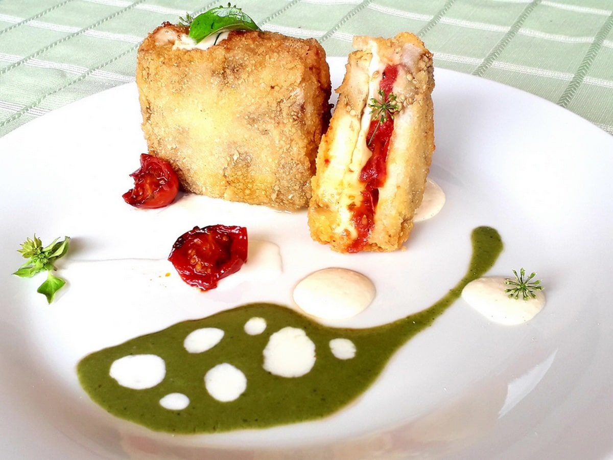 Parmigiana di melanzane in carrozza