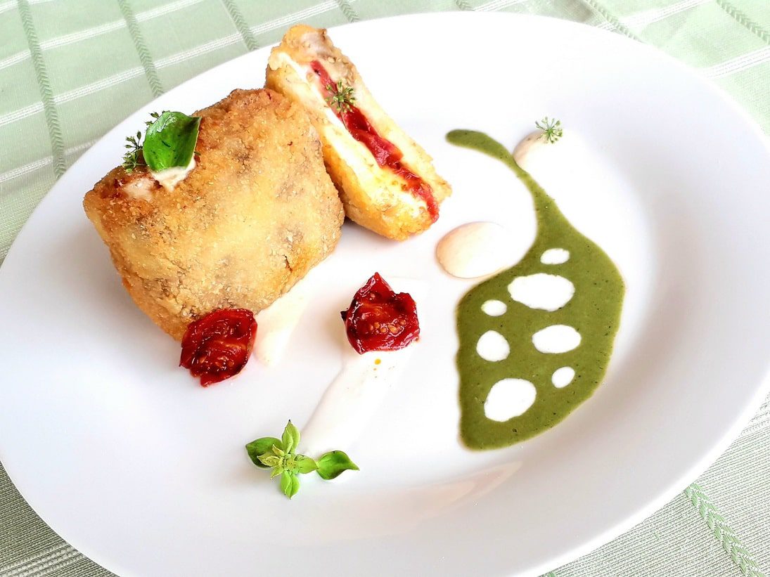 Parmigiana di melanzane in carrozza