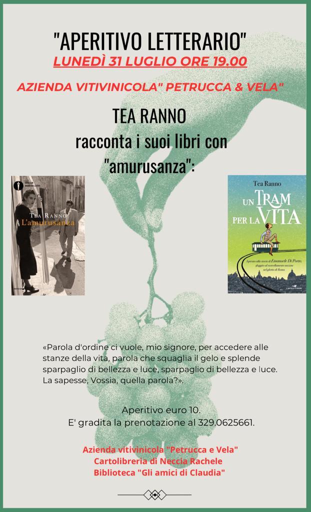 Aperitivo in vigna con la scrittrice Tea Ranno