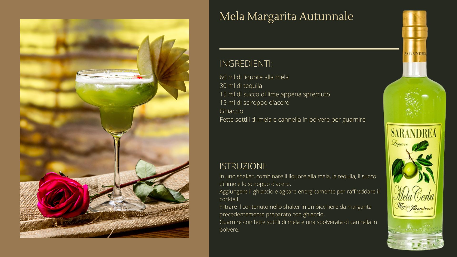 Cocktail con liquore alla mela verde