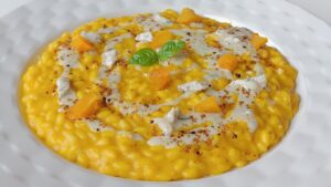 Risotto alla zucca con basilicapra e liquirizia