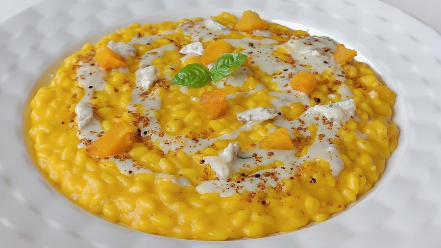 Risotto alla zucca con basilicapra e liquirizia