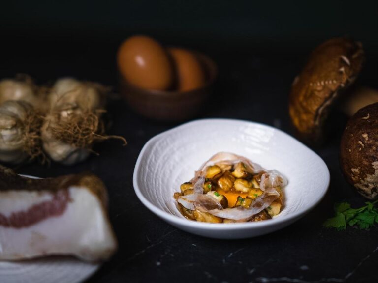 secondo stellato con porcini e guanciale