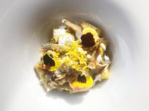 Paccheri con carciofi in doppia consistenza