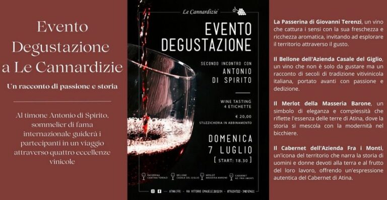Evento degustazione a Le Cannardizie Atina