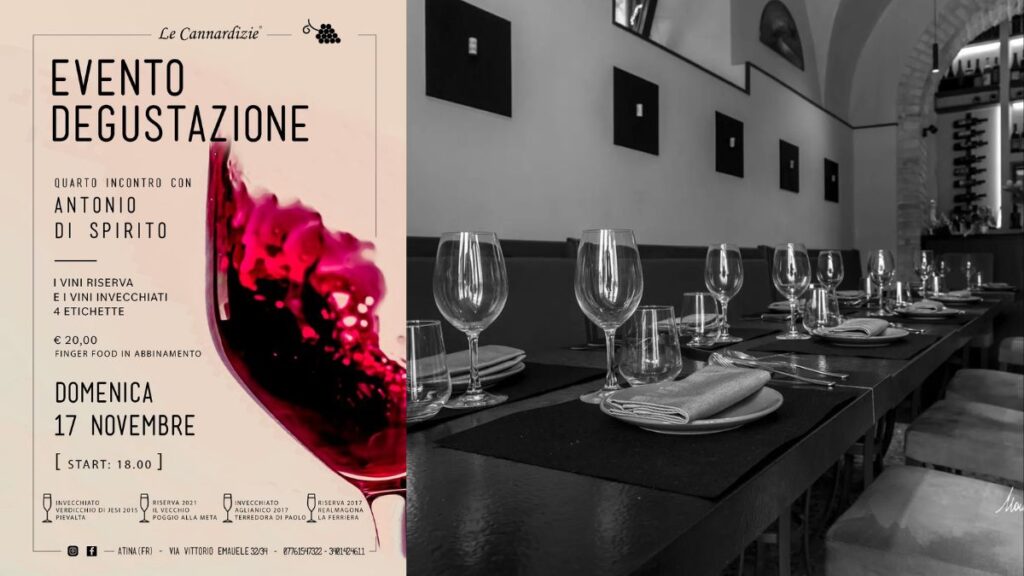 Evento di degustazione presso Le Cannardizie ad Atina