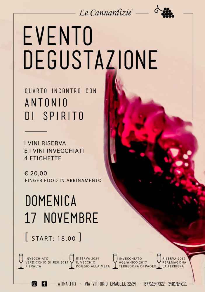 Evento di degustazione presso Le Cannardizie ad Atina