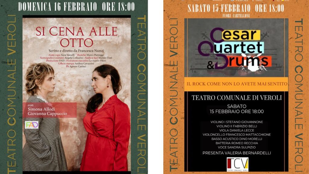 Un fine settimana di emozioni al Teatro Comunale di veroli musica e teatro per tutti