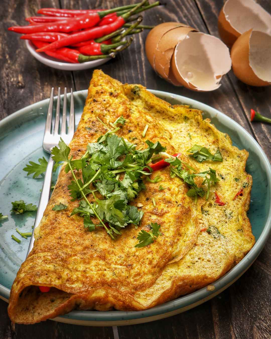 Omelette alle erbe con ricotta e zucchine marinate_