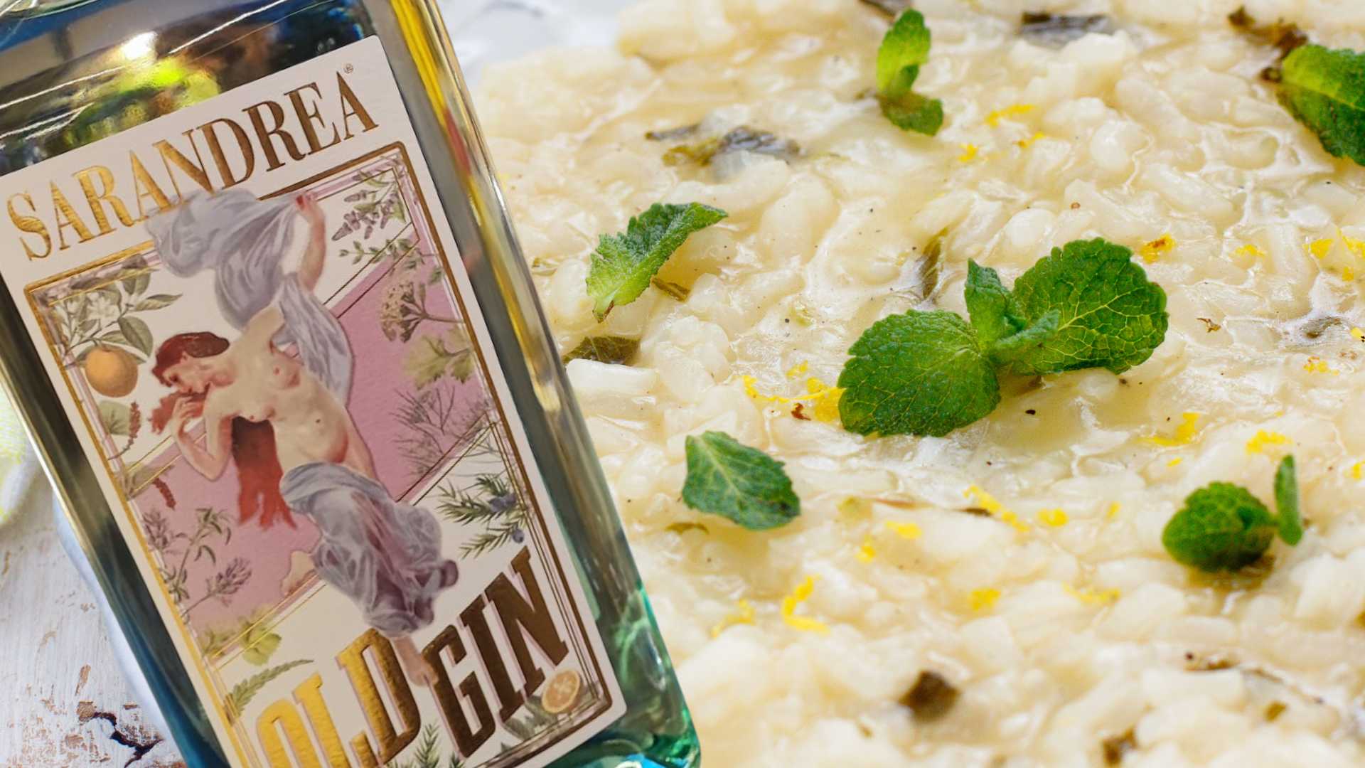 Risotto vegano aromatico con Old Gin Sarandrea