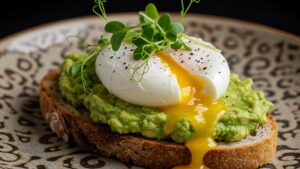 Toast con crema di avocado e uovo poché