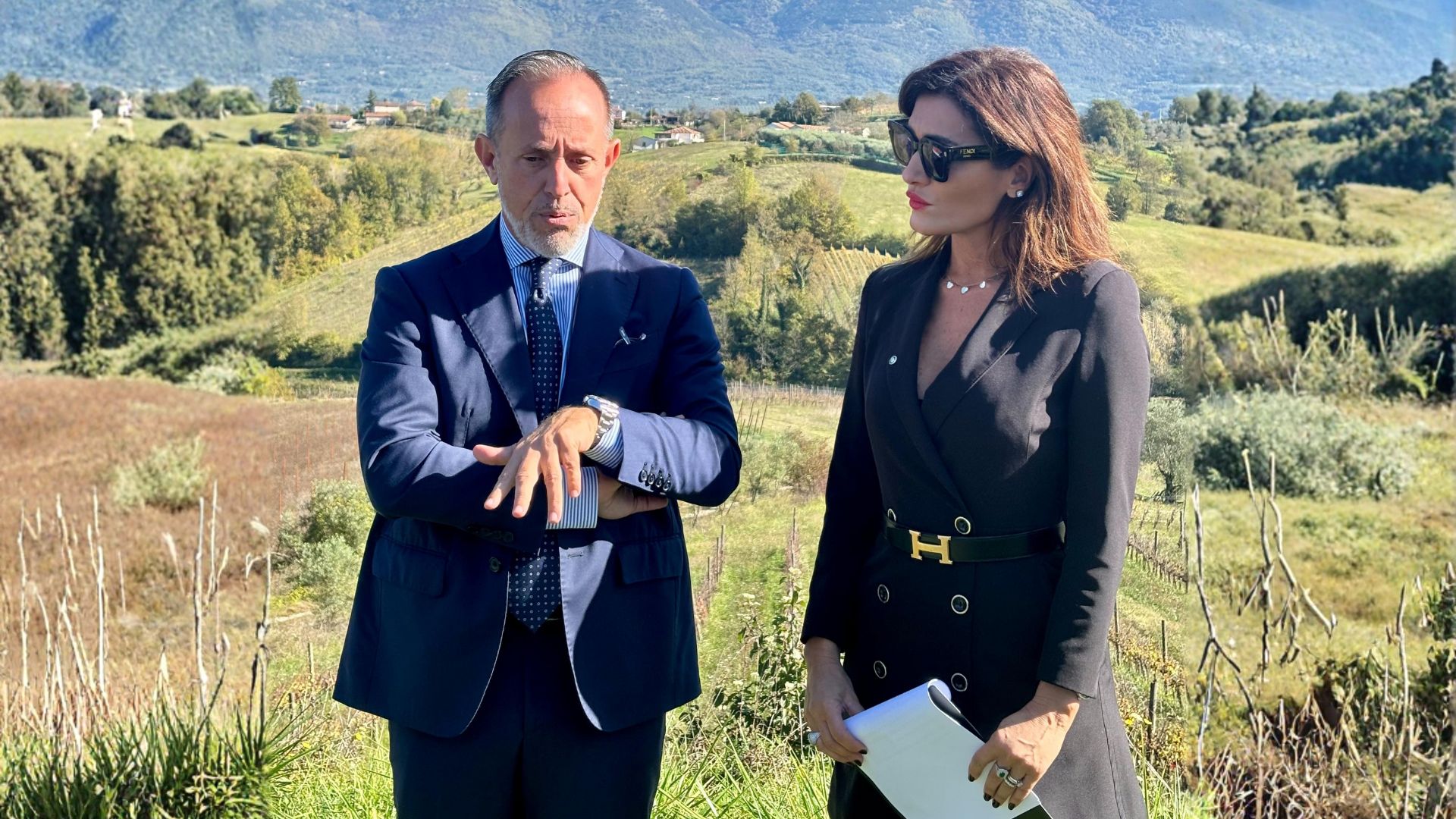 L'assessore Giancarlo Righini e Maria Pinto