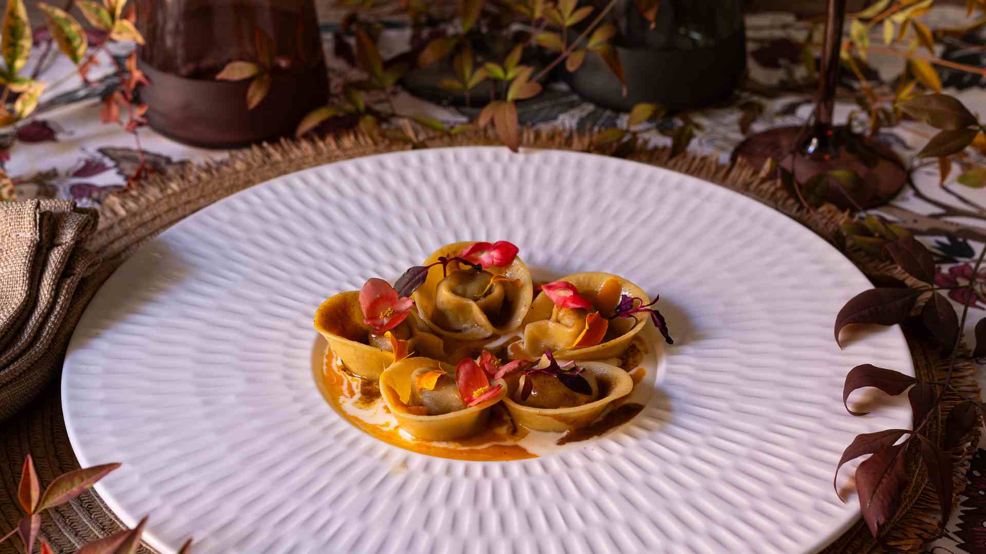 Ravioli di stagione ossobuco, brie e zucca
