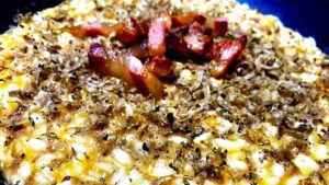 Risotto con guanciale croccante, zucca e tartufo