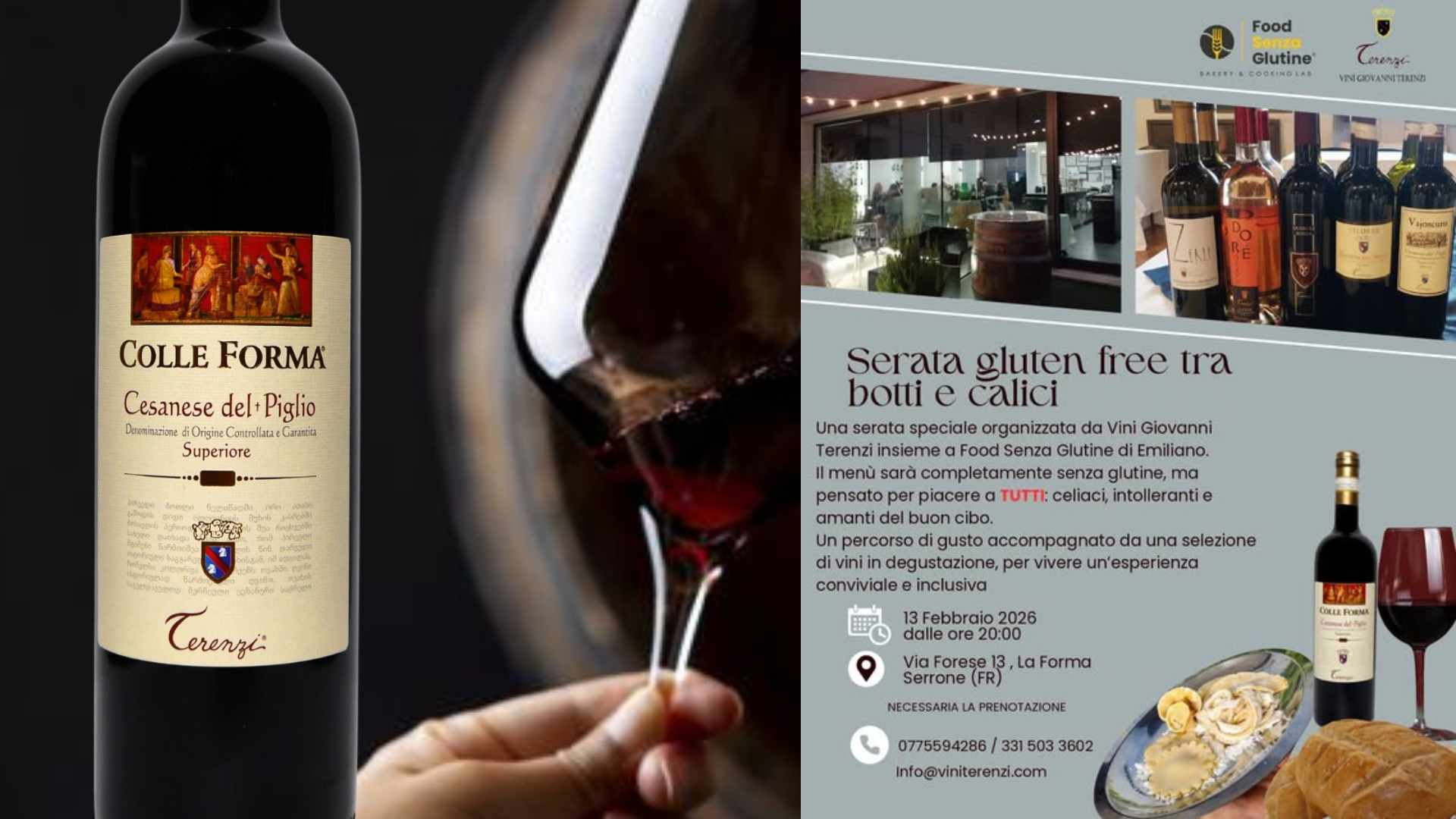 Cantine Terenzi, una serata gluten free per vivere il vino senza esclusioni