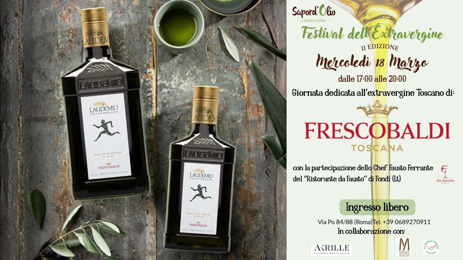 Fausto Ferrante a Roma da Sapord’Olio degustazione toscana con olio Laudemio