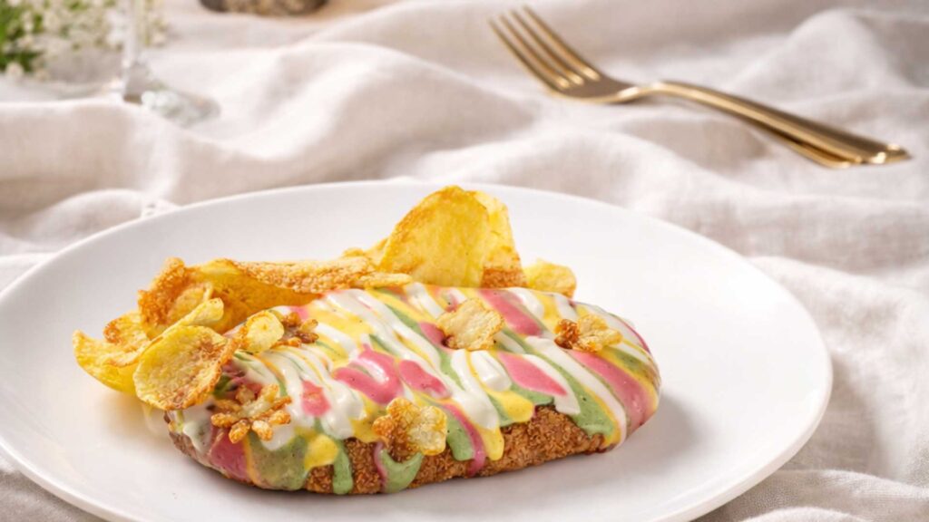 Cotoletta di cavolfiore con quattro maionesi dai colori naturali