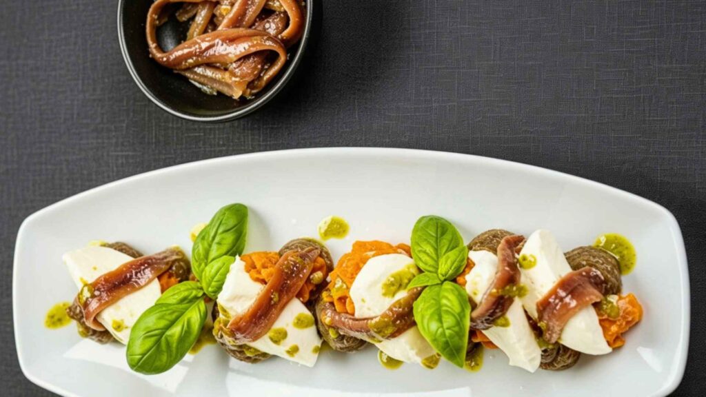 La mozzarella di bufala in una Parmigiana di mare